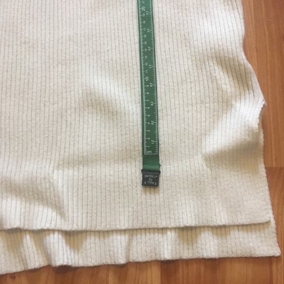 Cream Ribbed Sweater Dress w/Turtleneck 3/4 Sleeve - Picture 16 of 16